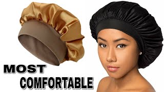 How to make a Satin bonnet  NO ELASTIC BAND  Most comfortable bonnet for sleep [upl. by Abih227]