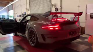 Cold Start and Light Rev Porsche GT3RS with Sharkwerks Bypass Exhaust and 100mm Exhaust Tips [upl. by Hayse]