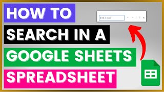 How To Search In A Google Sheets Spreadsheet in 2024 [upl. by Naerad861]