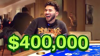 Adin Ross Wins 400000 on High Stakes Blackjack [upl. by Eldora]