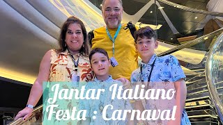 No navio com jantar italiano e festa de Carnaval  MSC Grandiosa [upl. by Paxon]