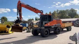 Köp Grävmaskin Doosan DX140W5 med kärra och redskap på Klaravik [upl. by Anead336]