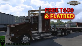 Retro Development’s FREE T600 amp Doepker Flatbed  Drive Into Canada  American Truck Simulator [upl. by Rieger965]