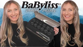 BABYLISS HEATED ROLLERS TUTORIAL AND DEMO  EASY LOOSE BOUNCY BLOWOUT CURLS AT HOME [upl. by Desdamona]