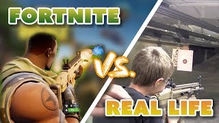 FORTNITE Weapons vs REAL LIFE Weapons  Rocket Launcher Grenade Launcher amp more [upl. by Edak]