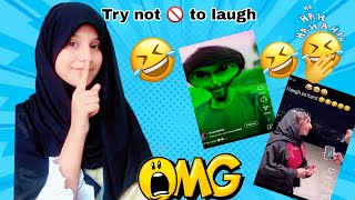 Try not 🚫 to laugh challingeextreme funny reels 😅Zainab Fatima vlogs [upl. by Ullman]