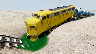 Trains Vs Potholes 44– BeamNG Drive [upl. by Nadaha]