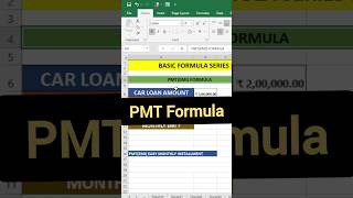 How to Calculate EMI in Excel using PMT Function shorts excel spreadsheet exceltips [upl. by Libna]