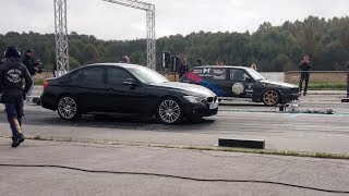 BMW 328I F30 xDrive vs BMW E30 Touring 30 Turbo 14 mile drag race [upl. by Odab982]