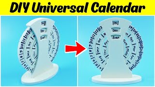 DIY Universal Calendar  How to Make Desk Calendar [upl. by Ekralc930]