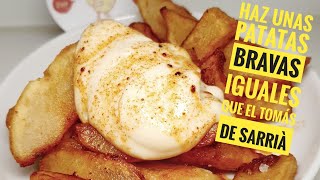 Como hacer PATATAS BRAVAS en casa IGUALES que el TOMAS DE SARRIA de Barcelona [upl. by Ojela]