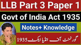 Government of India Act 1935Salient Features of Govt of India Act 1935Lecture 1LB Part 3 [upl. by Ylim]