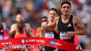 Bryce Hoppel THUNDERS down the stretch for 800m Trials record Paris spot  NBC Sports [upl. by Asta98]