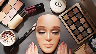 ASMR Soft Glam Makeup on Mannequin  Soft Spoken [upl. by Animlehliw]