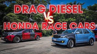 OFFROAD DRAG DIESEL vs CIVIC RACE CARS DRAG RACE [upl. by Aronek921]