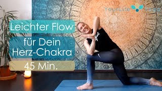 Leichter Yoga Flow für Dein HerzChakra  45 Min [upl. by Skcirdnek]