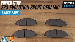 20052010 Mustang GT amp V6 Power Stop Z23 Evolution Sport Ceramic Brake Pads  Front Review amp Install [upl. by Ursola]