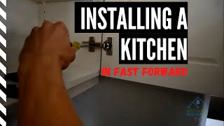 Installing cabinets like the pros in fast forward [upl. by Cristabel]