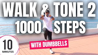 10 min Walk amp Tone Workout  Walk at Home with Weights [upl. by Nafis]