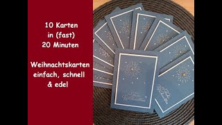 10 edle Weihnachtskarten in fast 20 Minuten  Nacht voller Sterne  EmaillePerlen  Stampin´ Up® [upl. by Atlas]