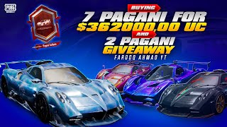 Buying 7 PAGANI for 36200000 UC  2 PAGANI Giveaway  🔥 PUBG MOBILE 🔥 [upl. by Dielle]