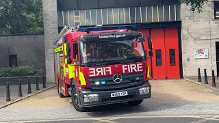 F321 London Fire Brigade Pump Turnout from Stoke Newington Fire Station [upl. by Antonin995]