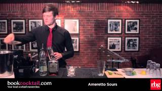 How to make a Armeretto Sour bookcocktailcom  Cocktail Making Class [upl. by Atinar746]