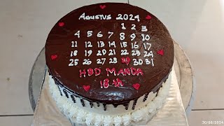 CALENDAR CAKE  birthday calendar cake tutorial  Korean butter cream cake [upl. by Eek]