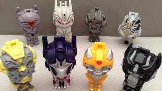 TRANSFORMERS BURGER KING KIDS MEAL DARK OF THE MOON FULL COLLECTION REVIEW [upl. by Whall743]