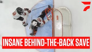 GOTTA SEE IT Incredible BehindTheBack Save From Callum Tung In BCHL Playoffs [upl. by Simone426]