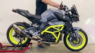 Yamaha MT10 Exhaust sounds Akrapovic M1 slip on [upl. by Tiffanie]