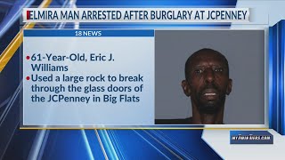 Elmira man arrested after burglary at JCPenney [upl. by Salamanca]