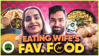 Eating Wife Favourite Food For 24 Hour Challenge Veggie Paaji [upl. by Christiansen]