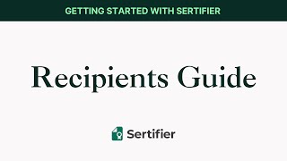 Sertifier  How to Add Recipients to Your Campaign [upl. by Anirtak]