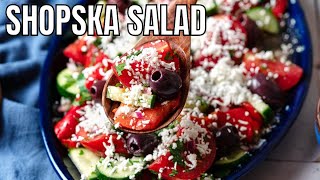 10Minute Cucumber Tomato Salad Shopska Salad [upl. by Ttoille]