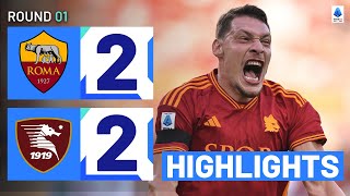 Roma 22 Salernitana  Belotti and Candreva Grab Braces  Goals amp Highlights  Serie A 202324 [upl. by Ahsaekal]