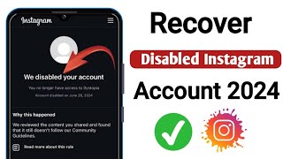 How To Recover A Disabled Instagram Account 2024  Recover Your Disabled Instagram Account [upl. by Adnirod]