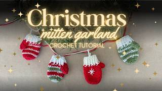 How to Crochet Tiny Mittens for Christmas Gifts and Decor garland  DIY idea for Advent Calendar [upl. by Caundra]