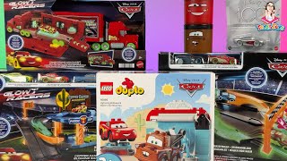 Disney Pixar Cars Collection Unboxing Review  Lightning McQueen Glow Racers Launch Playset [upl. by Hayman901]