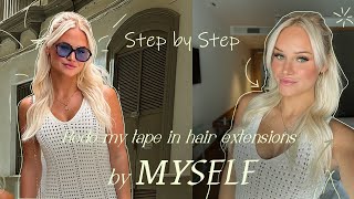 How to tape in hair extensions at home Tutorial for you [upl. by Pinsky]