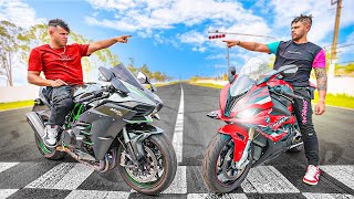 A DISPUTA DO SECULO BMW S1000RR VS MINHA KAWASAKI H2 [upl. by Tilagram]