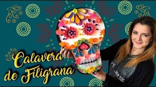 Calavera Día de Muertos Filigrana  Chuladas Creativas  Skull [upl. by Ahsaetan495]