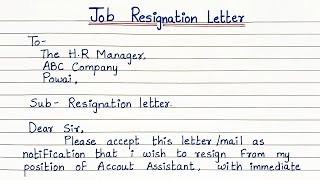 How to write Job Resignation letter  Best Resignation letter format  Resignation letter sample [upl. by Samira]