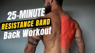 25Minute Resistance Band Back Workout Build Your Back Muscles Without Weights [upl. by Cinderella356]