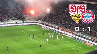 VfB Stuttgart vs FC Bayern München  Fangesang aber keine Choreografie Bengalos Schickeria Elfer [upl. by Boudreaux]