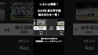 【遂に決定！開幕は87水！】 2024年夏の甲子園 組み合わせ [upl. by Nolyk112]