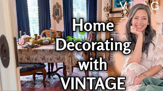 How to Decorate with Vintage and Antiques  Budget Friendly Interior Design Tips  Cozy Home Tour [upl. by Millard]