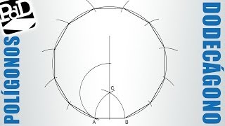 Trazar un dodecágono a partir del lado polígono de 12 lados  Polígonos [upl. by Gelman]