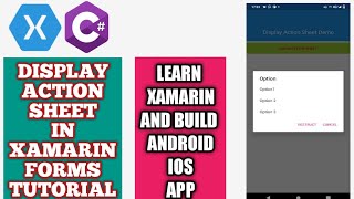 Xamarin Forms DisplayActionSheet  Display Action Sheet in Xamarin Forms  Xamarin forms ActionSheet [upl. by Engracia]