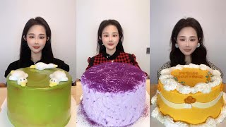 ASMR🍰Eating Purple Taro Layer Cake🍰 Soft And Waxy Sound 크림丨먹방丨Mukbang丨Satisfying丨Eatingsho [upl. by Lahpos]